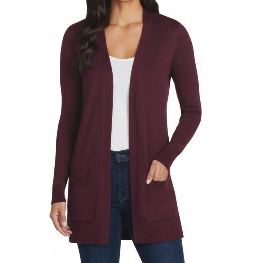 NWT Marty M Women’s Merlot Boyfriend Cardigan | Size XXL